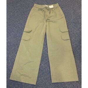 NWT Abercrombie Fitch Jen Reed Wide Leg Cargo Pants Olive Green XS Short New